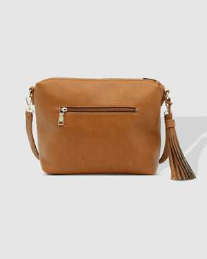 LOUENHIDE Kasey Crossbody Bag with Stripe Strap - Tan HANDBAG - Zabecca Living