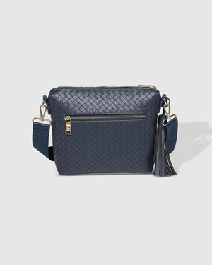 LOUENHIDE Kasey Woven Crossbody Bag - Navy HANDBAG - Zabecca Living
