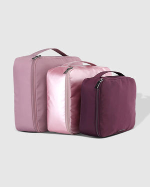 LOUENHIDE Madras 3 Piece Packing Cube - Multi Pink Purse - Zabecca Living