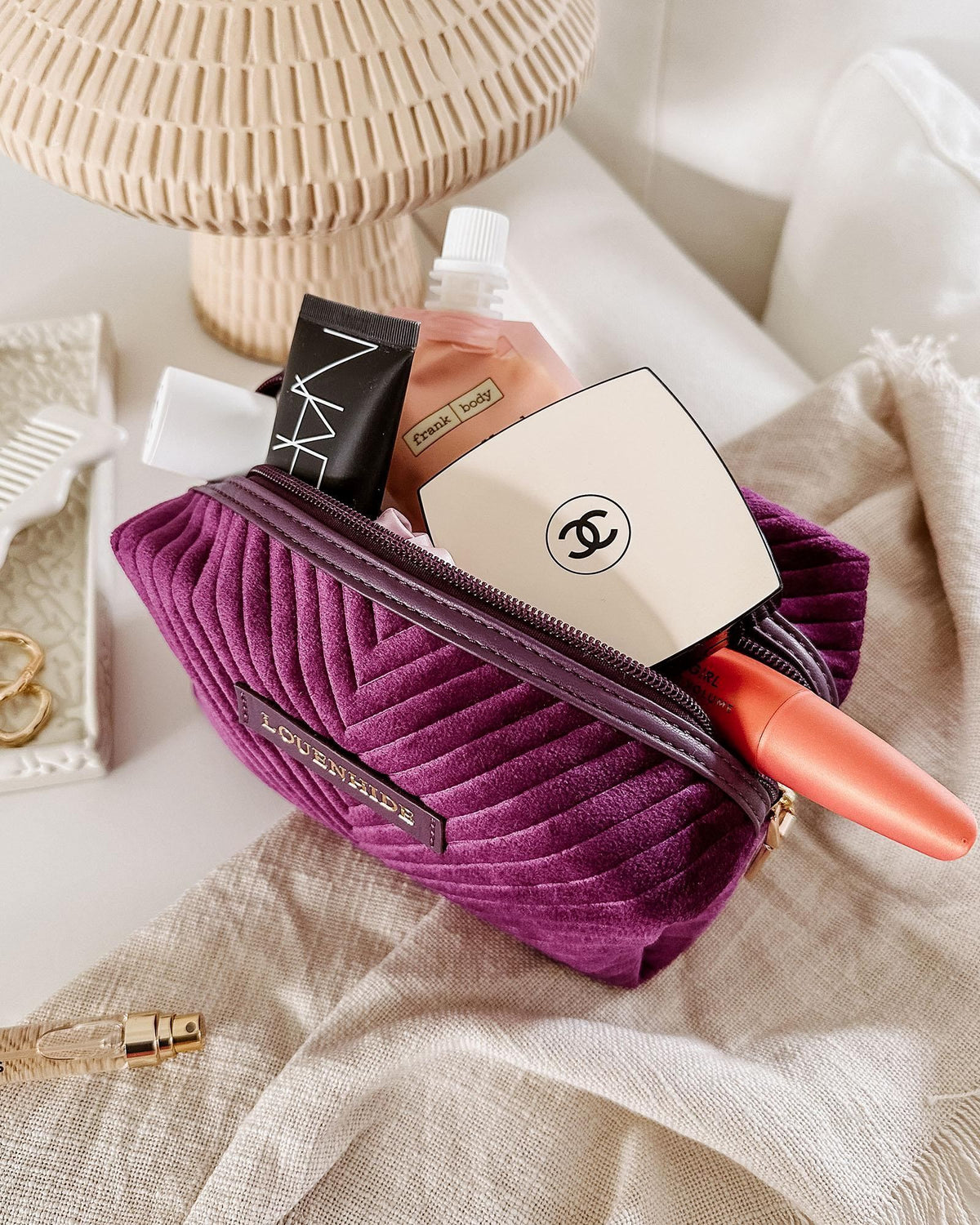 LOUENHIDE Mae Pouch - Velvet Shiraz toiletry bag - Zabecca Living