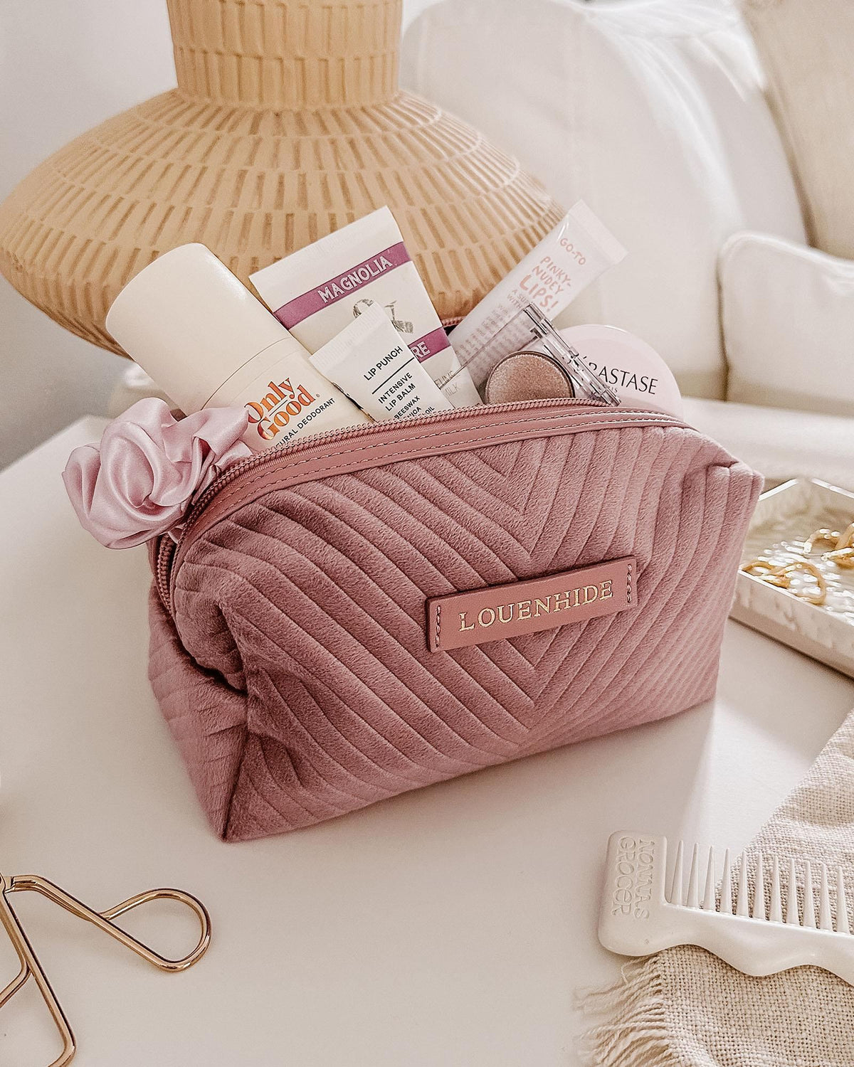 LOUENHIDE Mae Pouch - Velvet Spice toiletry bag - Zabecca Living
