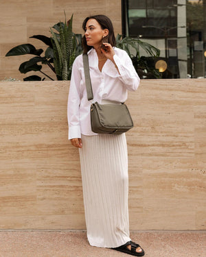 LOUENHIDE Milan Nylon Crossbody Bag - Khaki HANDBAG - Zabecca Living