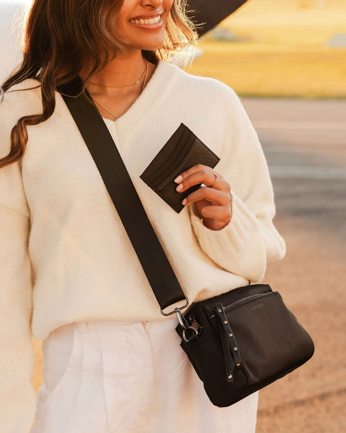 LOUENHIDE Rowie Nylon Crossbody Bag - Black HANDBAG - Zabecca Living