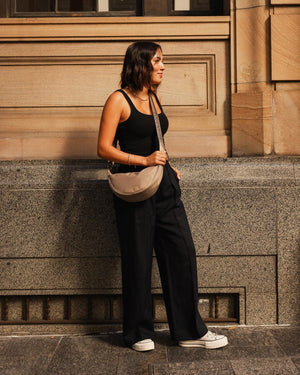 LOUENHIDE Sylvia Nylon Crossbody Bag - Beige HANDBAG - Zabecca Living