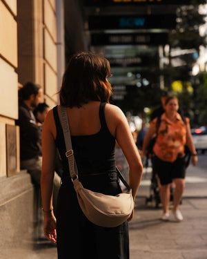 LOUENHIDE Sylvia Nylon Crossbody Bag - Beige HANDBAG - Zabecca Living