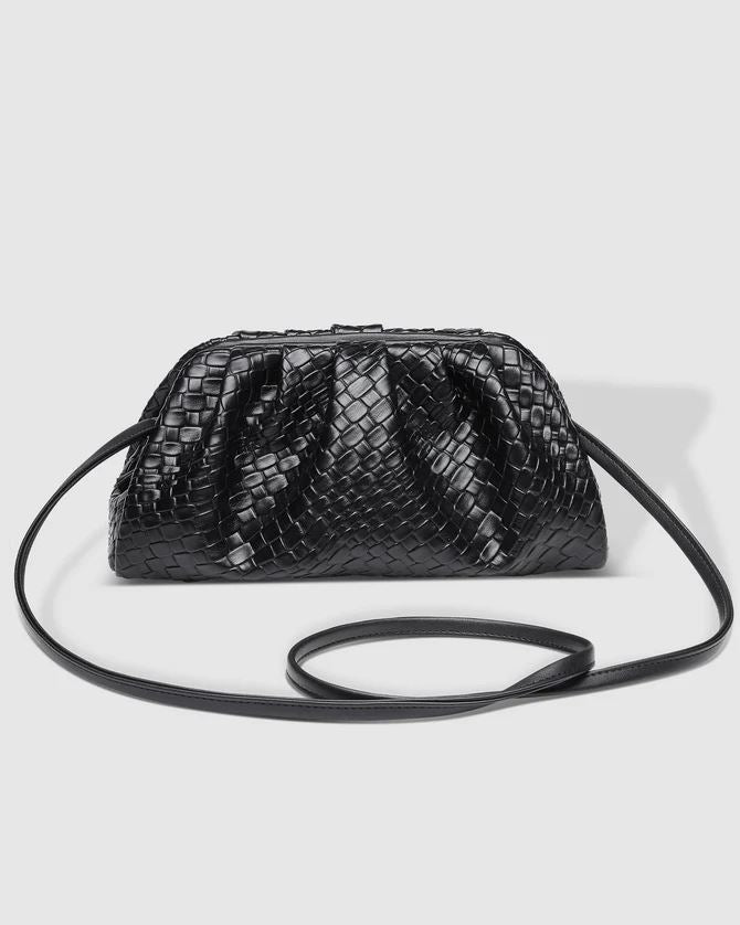 LOUNENHIDE Macy Woven Clutch - Black HANDBAG - Zabecca Living