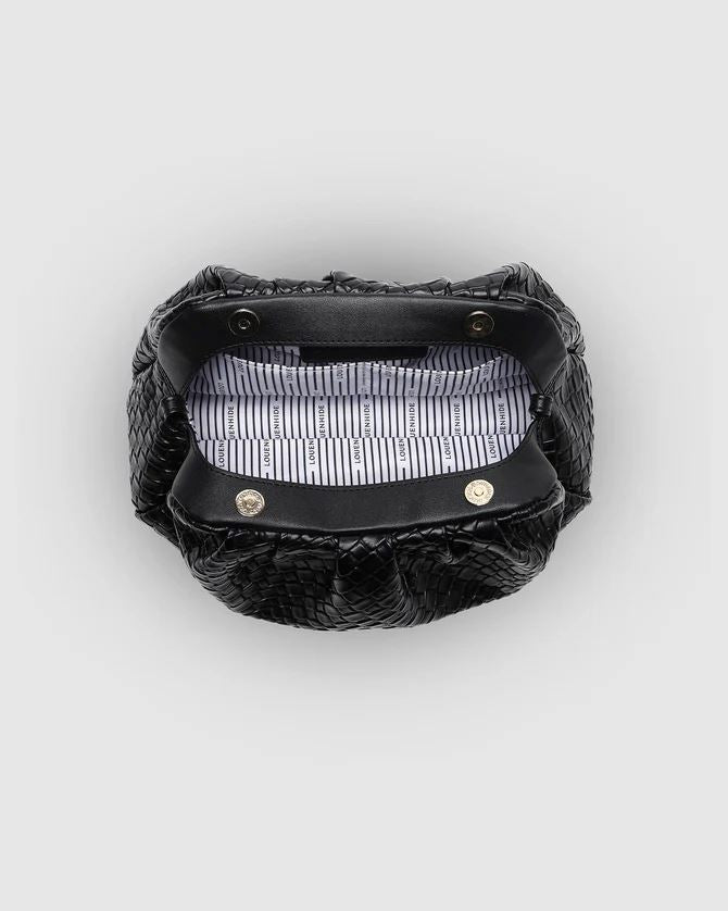 LOUNENHIDE Macy Woven Clutch - Black HANDBAG - Zabecca Living