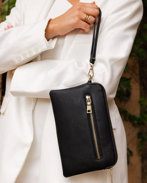 LOUNENHIDE Poppy Clutch - Black HANDBAG - Zabecca Living