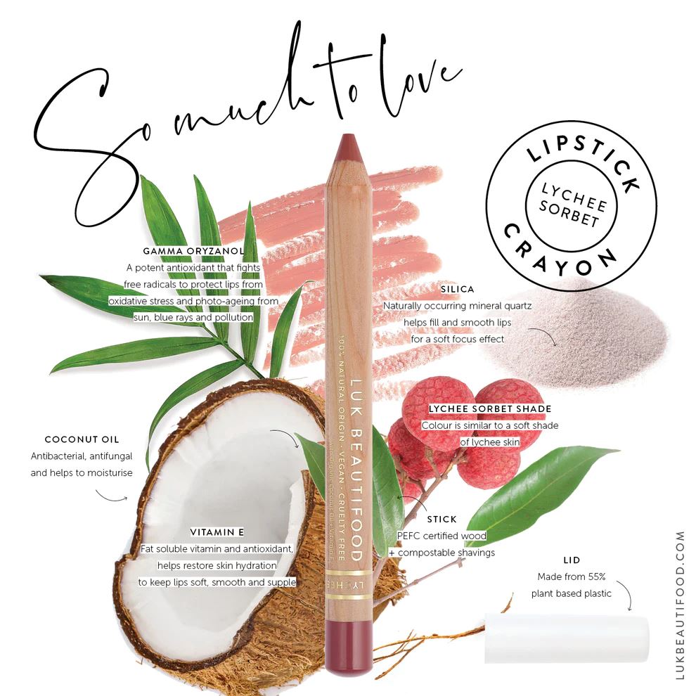 LÜK Natural Lipstick Crayon - Lychee Sorbet LIPSTICK - Zabecca Living