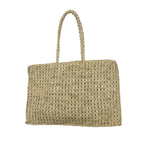 MADE IN MADA Tojo Bag - Natural Silver Beach Bag - Zabecca Living