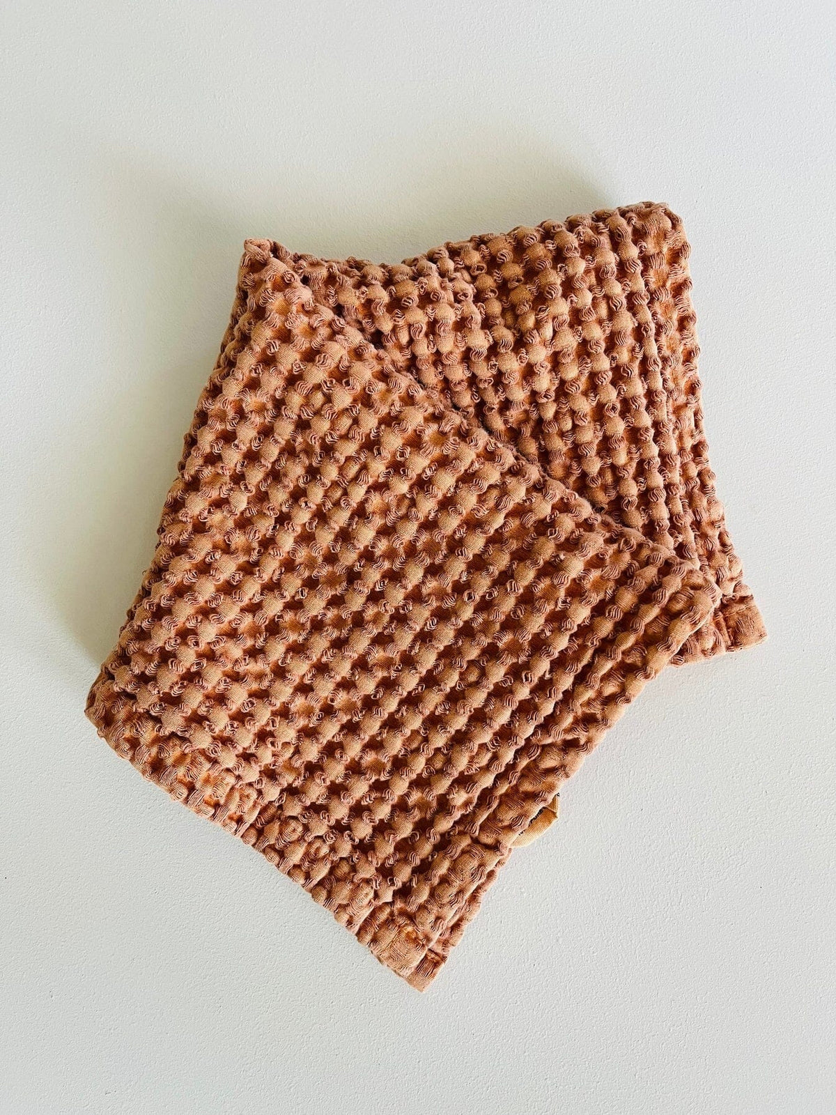 MAMA AND TOCHTER 100% Organic Cotton Rustic Waffle Face Cloth - Terracotta - Zabecca Living