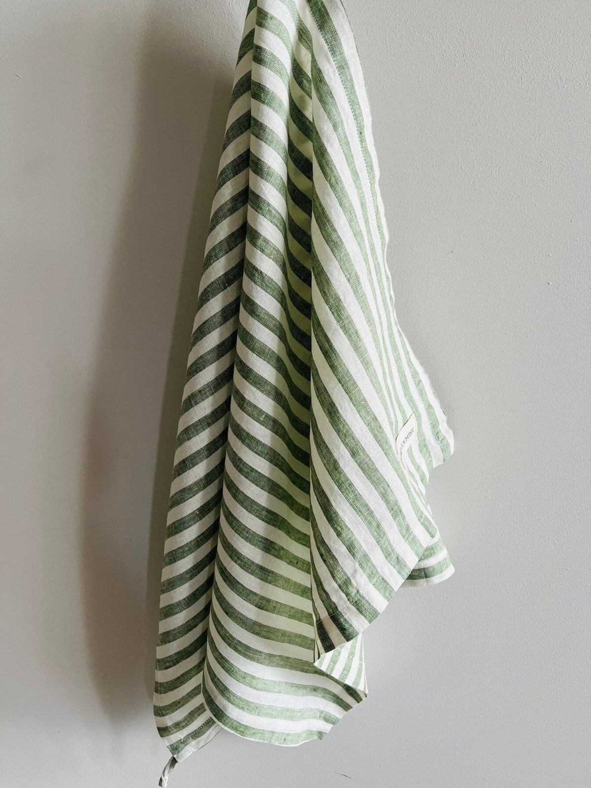 MAMA AND TOCHTER Pure French Linen Tea Towel - Celtic Green Stripe - Zabecca Living
