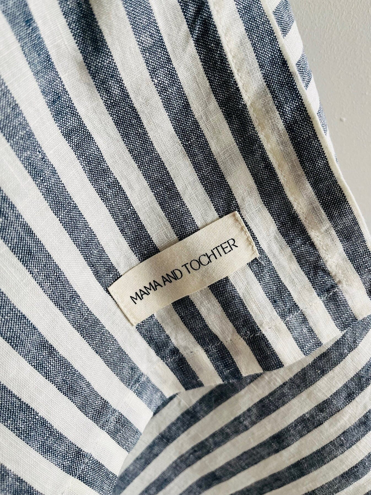 MAMA AND TOCHTER Pure French Linen Tea Towel - Navy Stripe - Zabecca Living
