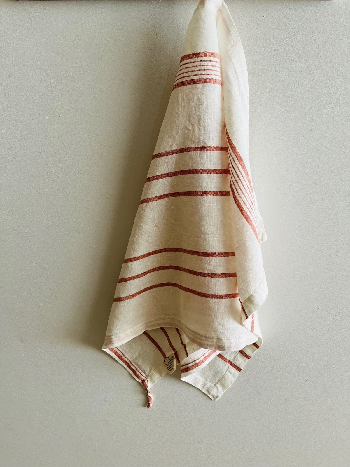 MAMA AND TOCHTER Pure French Linen Tea Towel - Rust Stripe - Zabecca Living