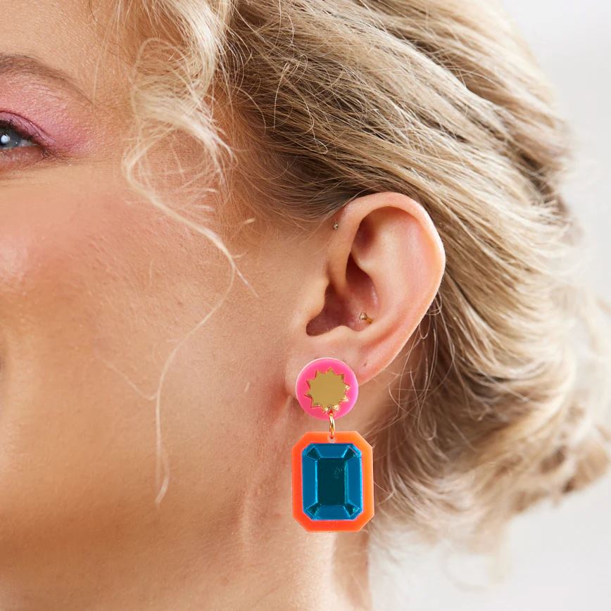 MARTHA JEAN Brilliant Drop Earrings - Rainbow Earrings - Zabecca Living