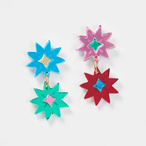 MARTHA JEAN Double Stars - Multi Earrings - Zabecca Living
