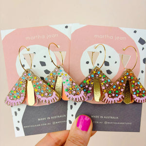 MARTHA JEAN Moth Earrings - Gold / Multi Earrings - Zabecca Living