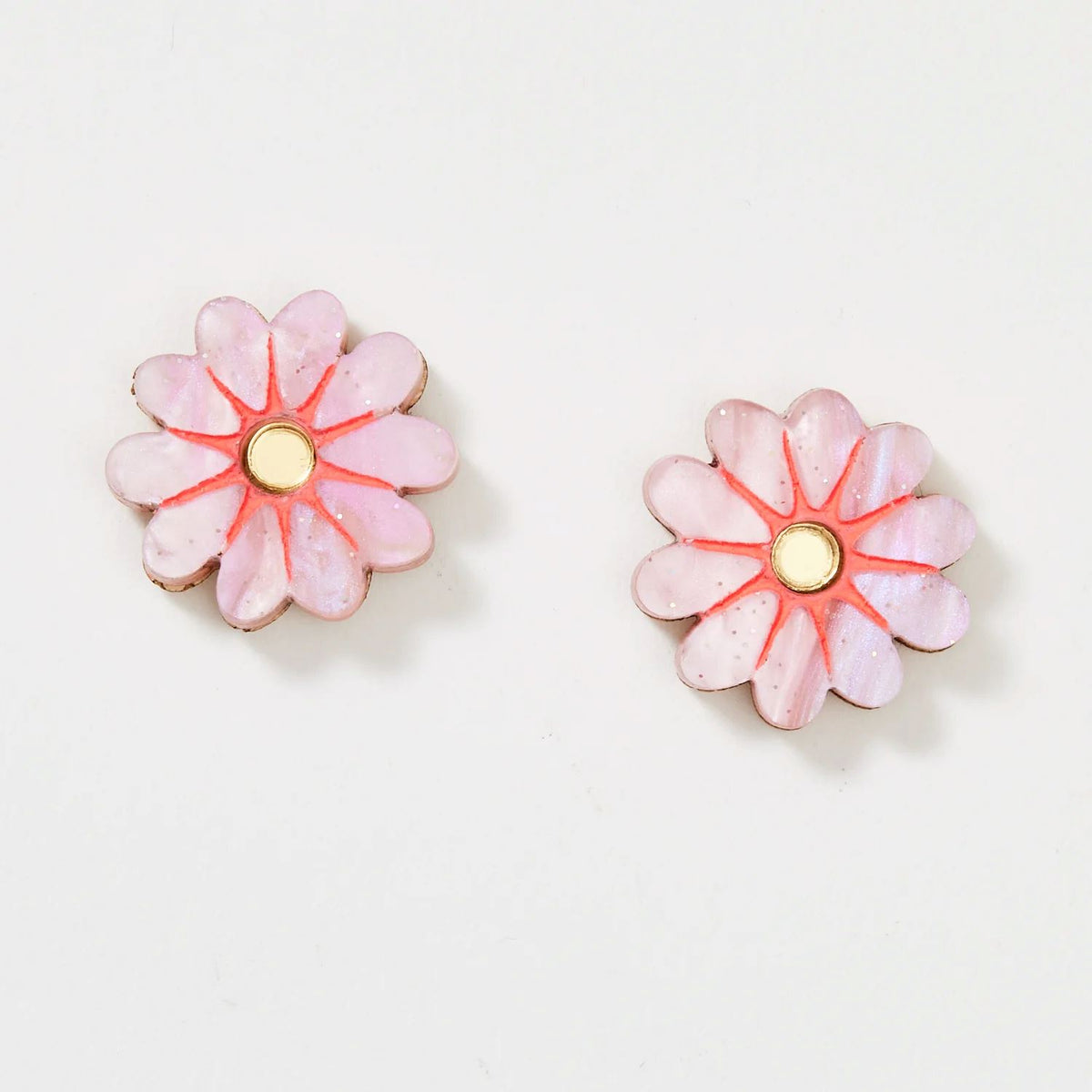 MARTHA JEAN Vera Stud Earrings - Pink / Gold Earrings - Zabecca Living