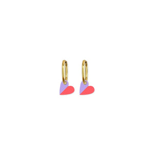 MOE MOE Cami Vovo Heart Earrings - Mauve/Coral Earrings - Zabecca Living