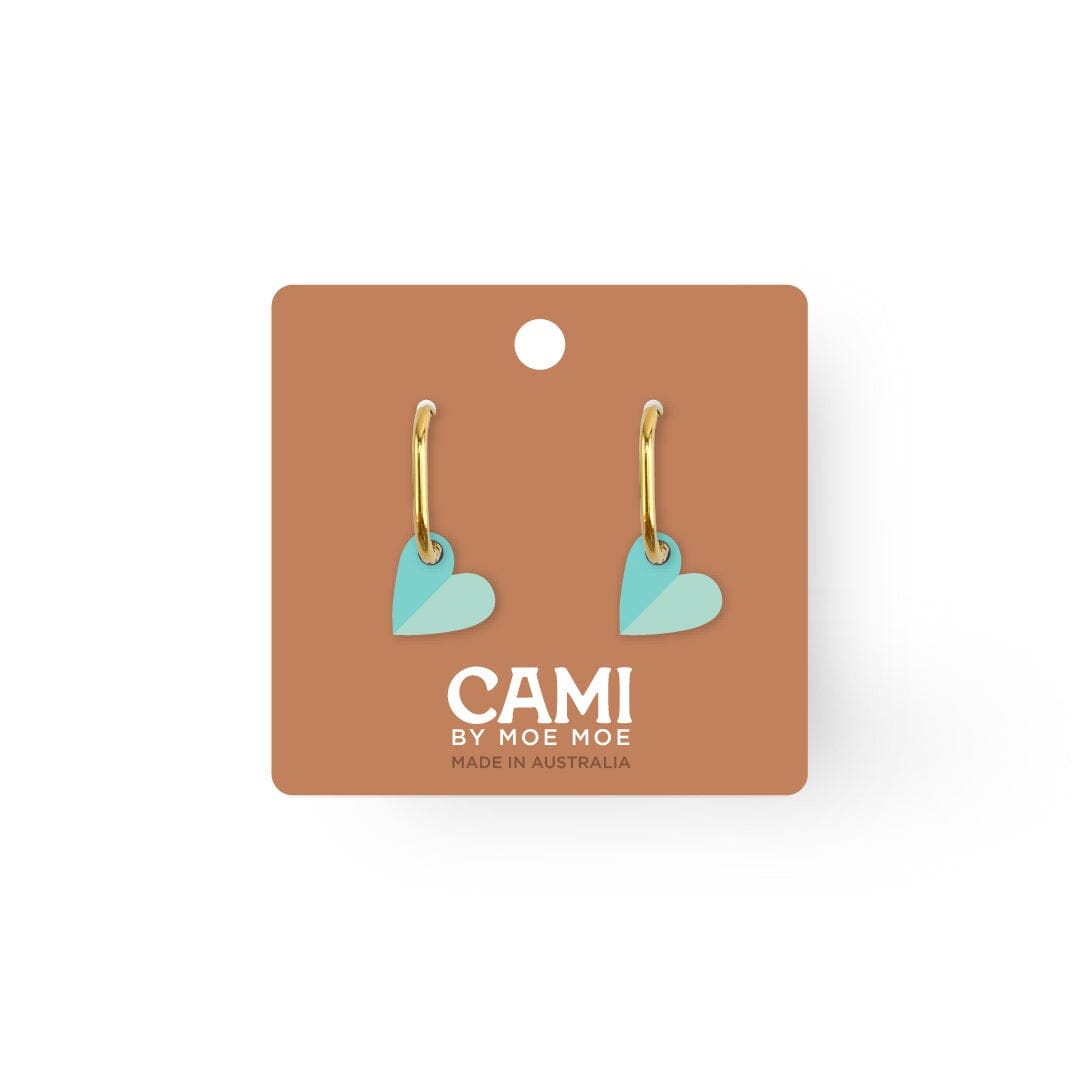 MOE MOE Cami Vovo Heart Earrings - Sea/Mint Earrings - Zabecca Living