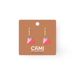 MOE MOE Cami Vovo Heart Earrings - Soft Pink/Coral Earrings - Zabecca Living