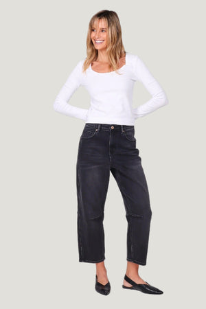 MONACO JEANS Toni Barrel Jeans - Black JEANS - Zabecca Living