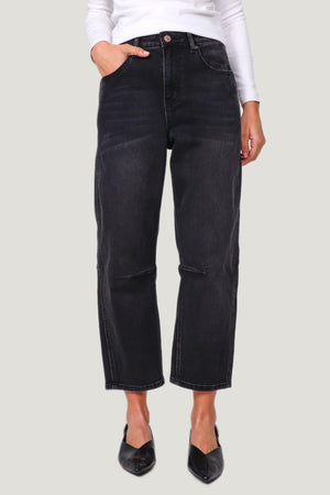 MONACO JEANS Toni Barrel Jeans - Black JEANS - Zabecca Living