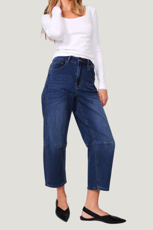 MONACO JEANS Toni Barrel Jeans - Blue JEANS - Zabecca Living