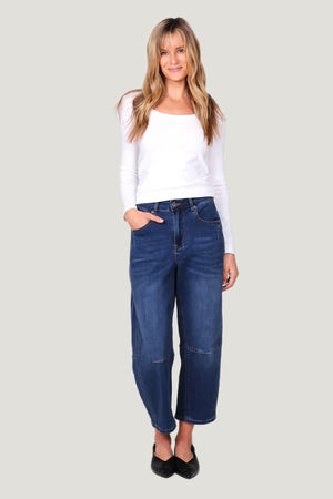 MONACO JEANS Toni Barrel Jeans - Blue JEANS - Zabecca Living