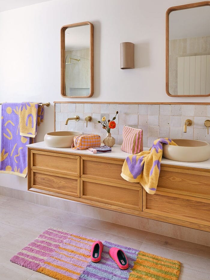 MOSEY ME Strokes Bath Runner BATHROOM - Zabecca Living