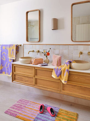 MOSEY ME Strokes Bath Runner BATHROOM - Zabecca Living