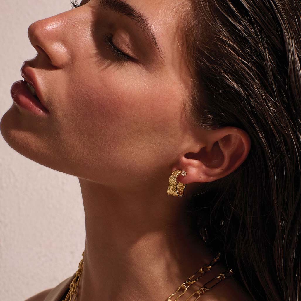 MURKANI Eterna Hoop Earrings - 18KT Yellow Gold Plate Earrings - Zabecca Living