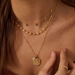 MURKANI Grace Disc Choker - 18KT Yellow Gold Plate Necklace - Zabecca Living