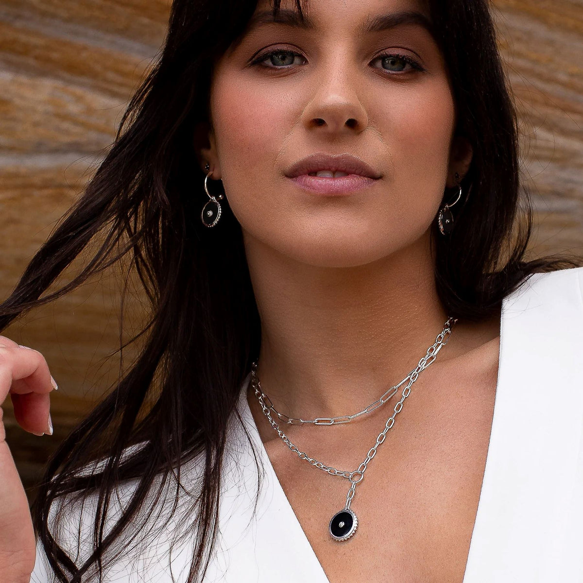 MURKANI Halcyon Equilibrium Drop Necklace - Sterling Silver Necklace - Zabecca Living