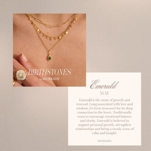 MURKANI May Emerald Birthstone Necklace Necklace - Zabecca Living