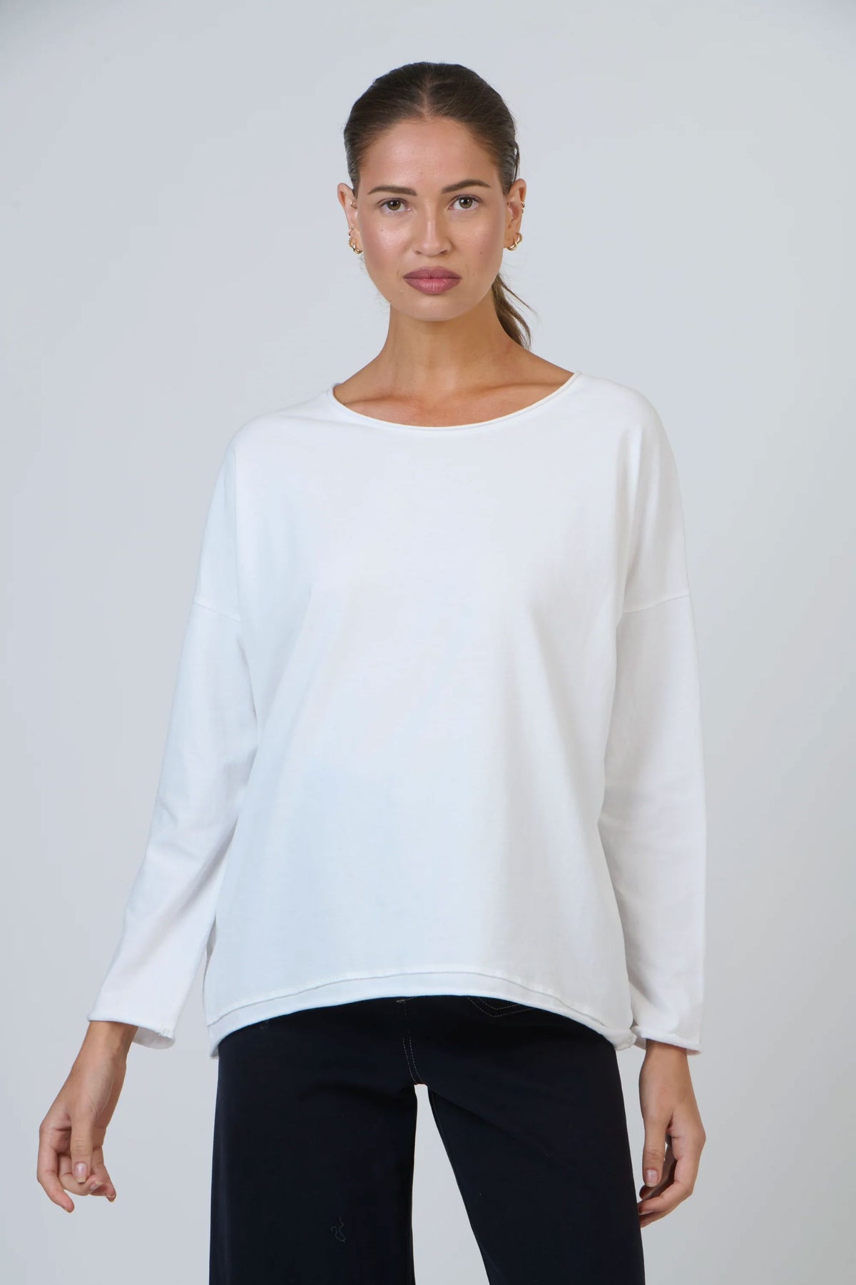 NAMASTAI Long Sleeve Tee - White Long Sleeve Tee - Zabecca Living