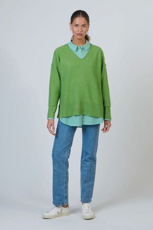NAMASTAI Sophie V-Neck Jumper - Absinthe Jumpers + Knitwear - Zabecca Living