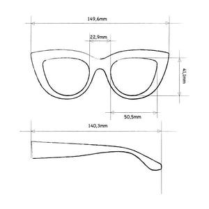OKKIA Claudia Big Cat Eye Sunglasses - Black Sunglasses - Zabecca Living