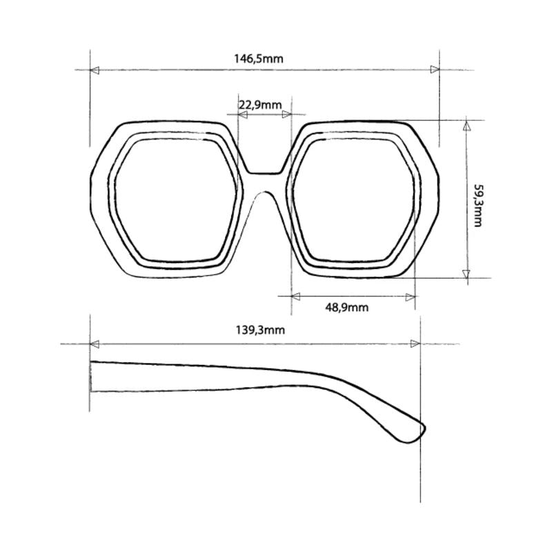 OKKIA Emma Hexagonal Sunglasses - Classic Havana Sunglasses - Zabecca Living