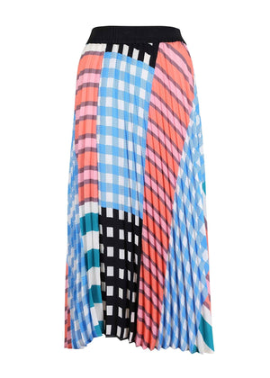 OLGA DE POLGA Central Park Pleated Skirt - Blue Skirt - Zabecca Living