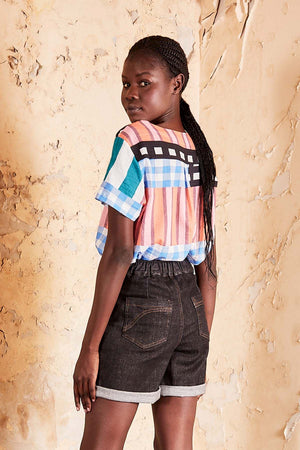 OLGA DE POLGA Central Park Top Seersucker - Blue Shirts & Blouses - Zabecca Living