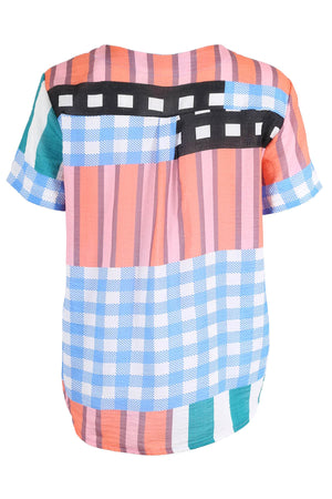 OLGA DE POLGA Central Park Top Seersucker - Blue Shirts & Blouses - Zabecca Living