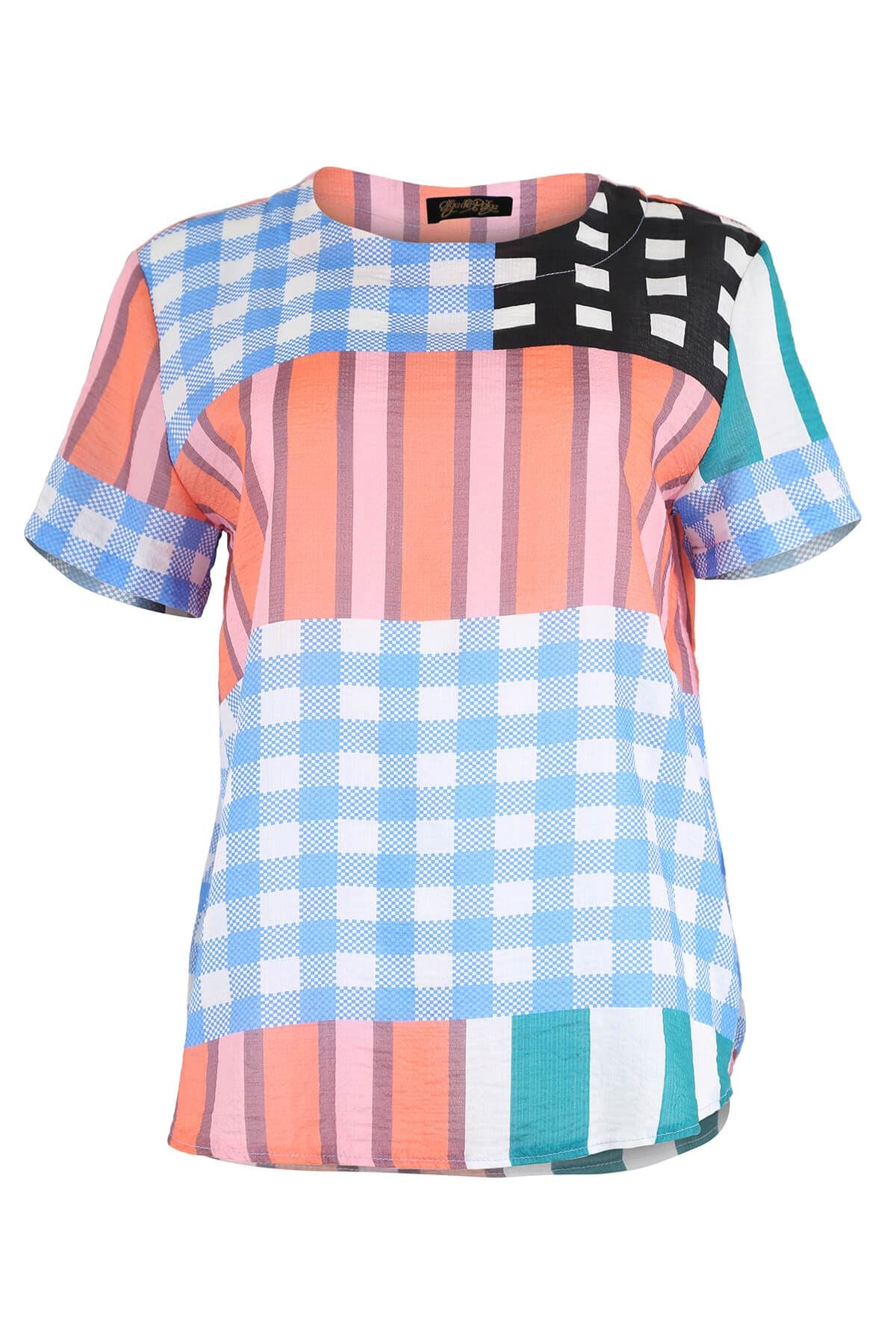 OLGA DE POLGA Central Park Top Seersucker - Blue Shirts & Blouses - Zabecca Living