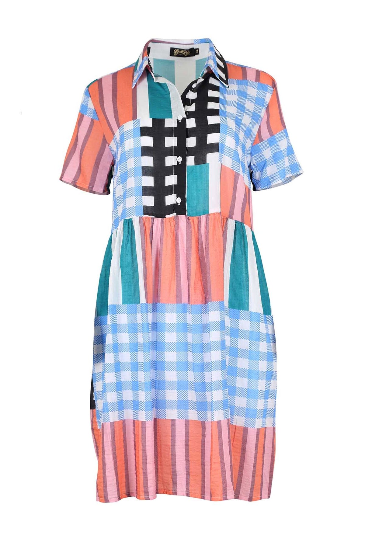 OLGA DE POLGA Central Park Villa Dress Seersucker - Blue Dress - Zabecca Living