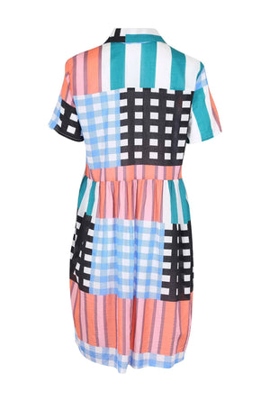 OLGA DE POLGA Central Park Villa Dress Seersucker - Blue Dress - Zabecca Living