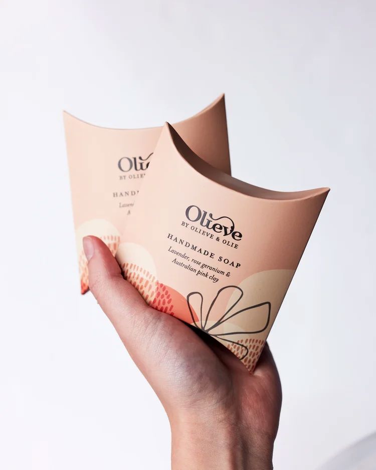 OLIEVE & OLIE Essential Collection Gift Soap - Lavender, Rose Geranium & Australian Pink Clay SOAP - Zabecca Living