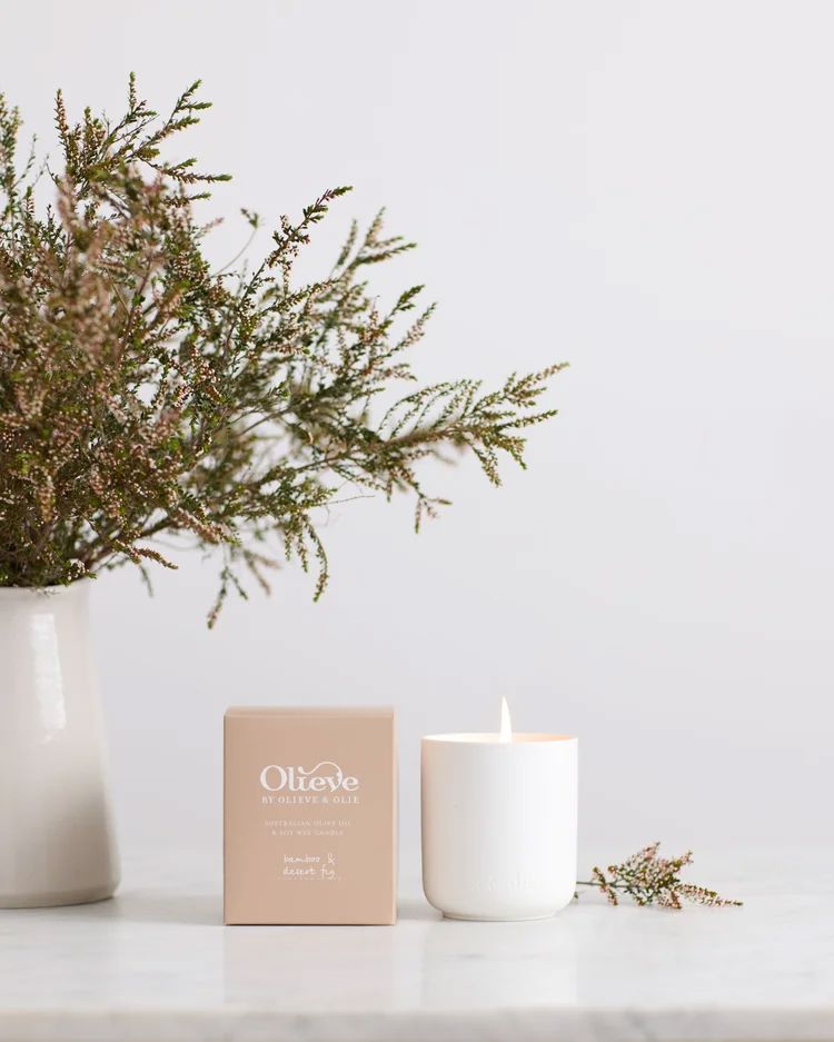 OLIEVE & OLIE Olive Oil & Soy Wax Candle - Bamboo & Desert Fig CANDLE - Zabecca Living