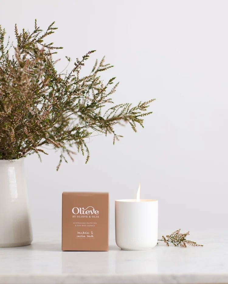 OLIEVE & OLIE Olive Oil & Soy Wax Candle - Banksia & Cassia Bark CANDLE - Zabecca Living