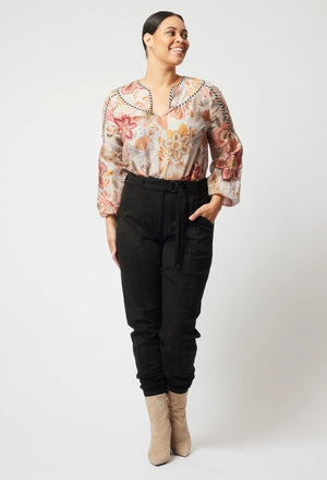 ONCE WAS Altair Cotton Silk Top - Aires Floral Shirts & Blouses - Zabecca Living