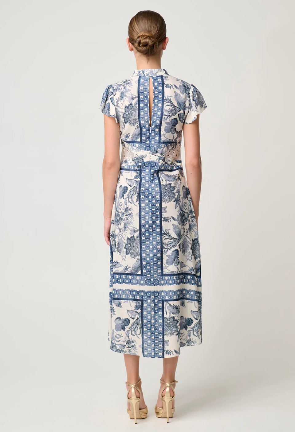 ONCE WAS Amoya Linen Viscose Dress - Ink Flè Print Dress - Zabecca Living